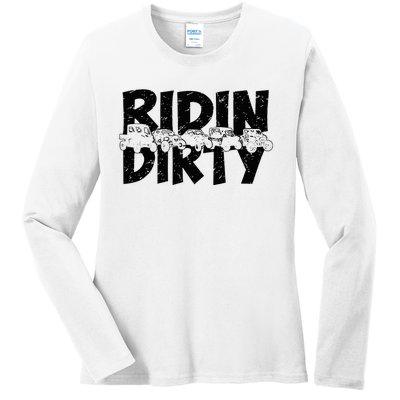 Utv Sxs Rider Riding Dirty Atv Offroad Riding Sxs Ladies Long Sleeve Shirt