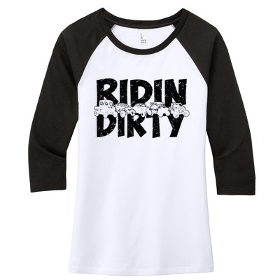 Utv Sxs Rider Riding Dirty Atv Offroad Riding Sxs Women's Tri-Blend 3/4-Sleeve Raglan Shirt