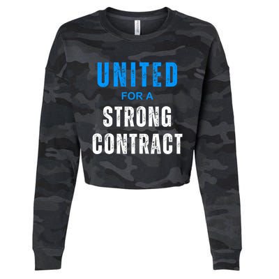 UAW Strike Red United Auto Workers Picket Sign Design Cropped Pullover Crew