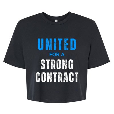 UAW Strike Red United Auto Workers Picket Sign Design Bella+Canvas Jersey Crop Tee