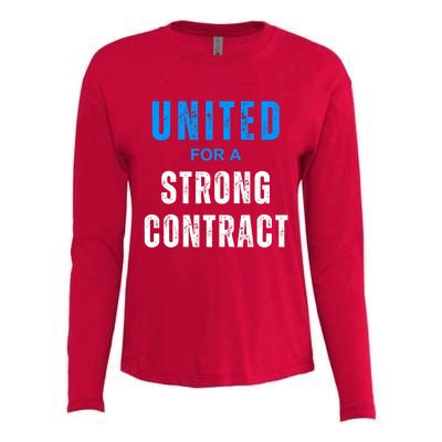 UAW Strike Red United Auto Workers Picket Sign Design Womens Cotton Relaxed Long Sleeve T-Shirt