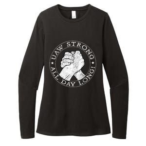 UAW Strike Red United Auto Workers Picket Sign UAW Strong All Day Long Womens CVC Long Sleeve Shirt