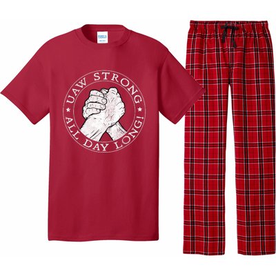 UAW Strike Red United Auto Workers Picket Sign UAW Strong All Day Long Pajama Set