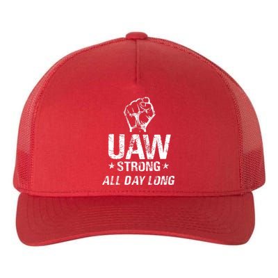 UAW Strike Red United Auto Workers Picket Sign UAW Strong Yupoong Adult 5-Panel Trucker Hat