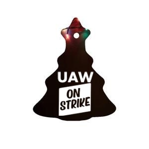 UAW Strike Red United Auto Workers Picket Sign Ceramic Tree Ornament