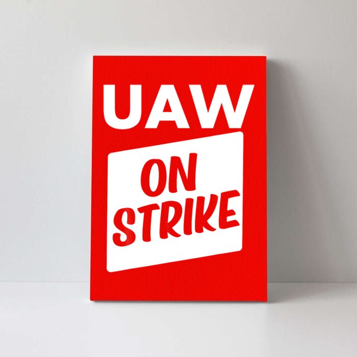 UAW Strike Red United Auto Workers Picket Sign Canvas