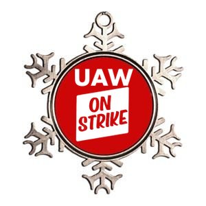 UAW Strike Red United Auto Workers Picket Sign Metallic Star Ornament