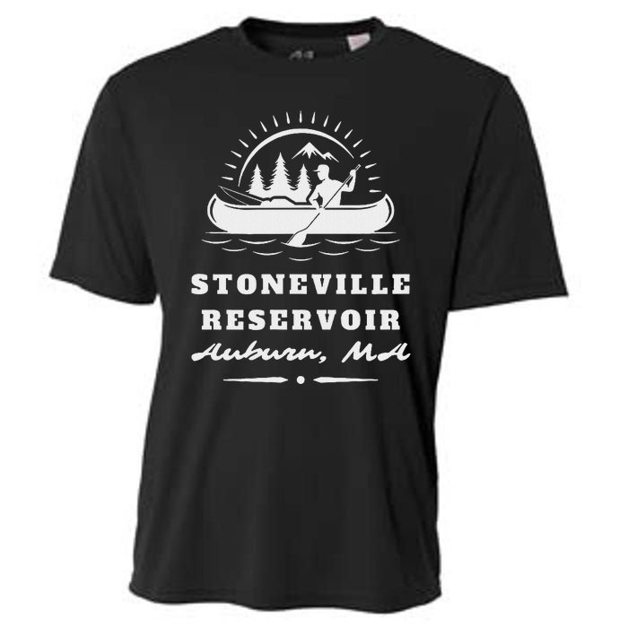 Upper Stoneville Reservoir Auburn Massachusetts Canoe Sunny Cooling Performance Crew T-Shirt