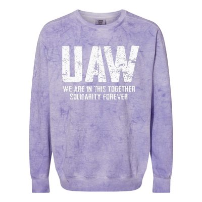 UAW Strike Red United Auto Workers Union UAW Strong Colorblast Crewneck Sweatshirt