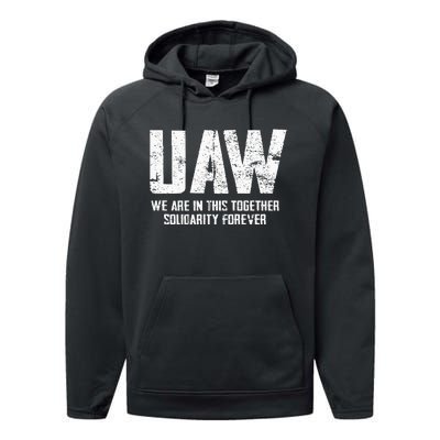 UAW Strike Red United Auto Workers Union UAW Strong Performance Fleece Hoodie