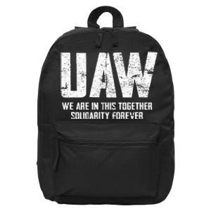 UAW Strike Red United Auto Workers Union UAW Strong 16 in Basic Backpack