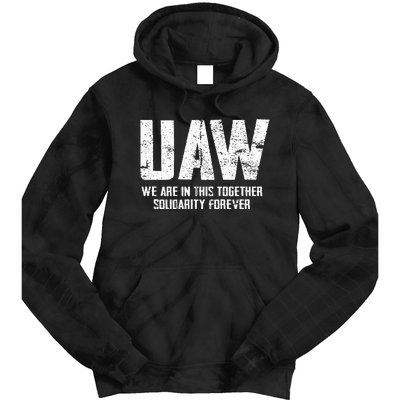 UAW Strike Red United Auto Workers Union UAW Strong Tie Dye Hoodie