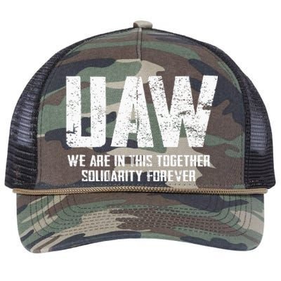 UAW Strike Red United Auto Workers Union UAW Strong Retro Rope Trucker Hat Cap