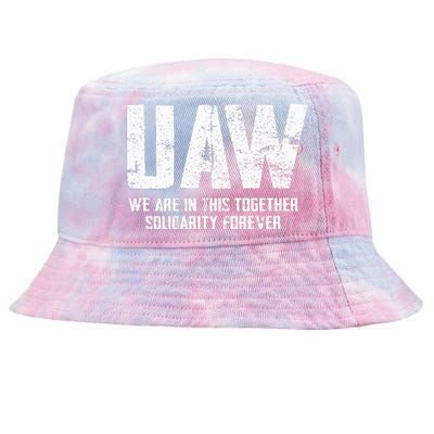 UAW Strike Red United Auto Workers Union UAW Strong Tie-Dyed Bucket Hat