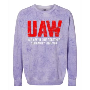 UAW Strike Red United Auto Workers Union UAW Strong Colorblast Crewneck Sweatshirt