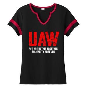 UAW Strike Red United Auto Workers Union UAW Strong Ladies Halftime Notch Neck Tee