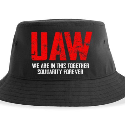 UAW Strike Red United Auto Workers Union UAW Strong Sustainable Bucket Hat