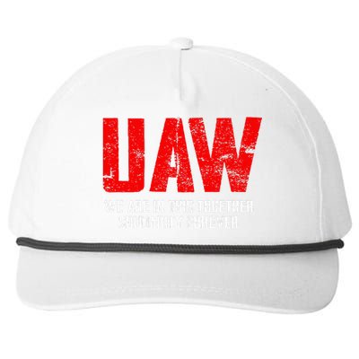 UAW Strike Red United Auto Workers Union UAW Strong Snapback Five-Panel Rope Hat