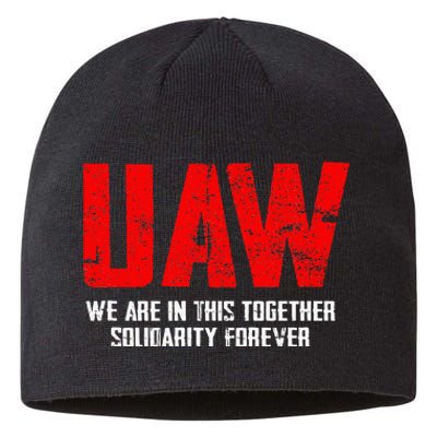 UAW Strike Red United Auto Workers Union UAW Strong Sustainable Beanie