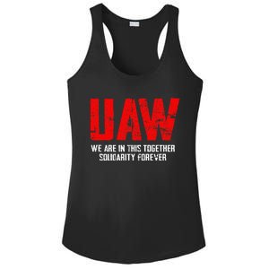 UAW Strike Red United Auto Workers Union UAW Strong Ladies PosiCharge Competitor Racerback Tank