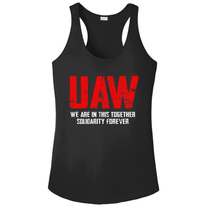 UAW Strike Red United Auto Workers Union UAW Strong Ladies PosiCharge Competitor Racerback Tank