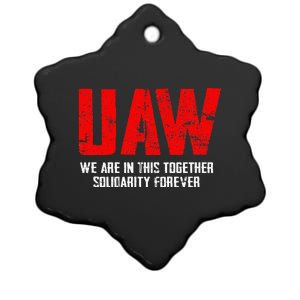 UAW Strike Red United Auto Workers Union UAW Strong Ceramic Star Ornament