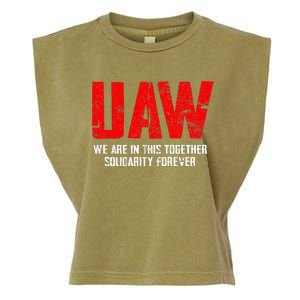 UAW Strike Red United Auto Workers Union UAW Strong Garment-Dyed Women's Muscle Tee