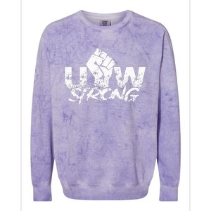 UAW Strike Red United Auto Workers Union UAW Strong Colorblast Crewneck Sweatshirt