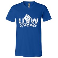 UAW Strike Red United Auto Workers Union UAW Strong V-Neck T-Shirt