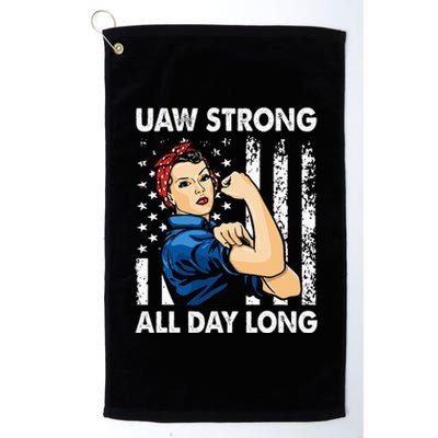 UAW Strike Red United Auto Workers Picket Sign Platinum Collection Golf Towel