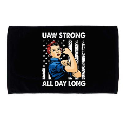 UAW Strike Red United Auto Workers Picket Sign Microfiber Hand Towel