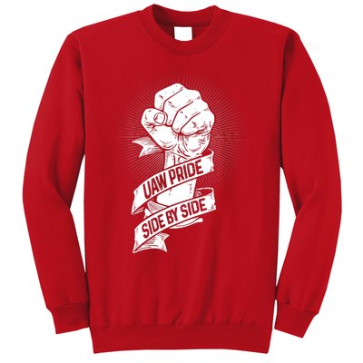 UAW Strike Red T United Auto Workers Picket Sign Sweatshirt