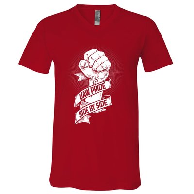 UAW Strike Red T United Auto Workers Picket Sign V-Neck T-Shirt