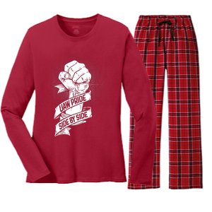 UAW Strike Red T United Auto Workers Picket Sign Women's Long Sleeve Flannel Pajama Set 