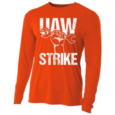 UAW Strike Red United Auto Workers Picket Sign Trending Design Cooling Performance Long Sleeve Crew