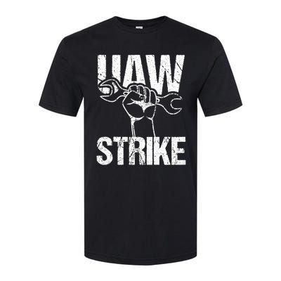 UAW Strike Red United Auto Workers Picket Sign Trending Design Softstyle CVC T-Shirt