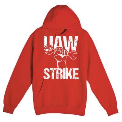 UAW Strike Red United Auto Workers Picket Sign Trending Design Premium Pullover Hoodie