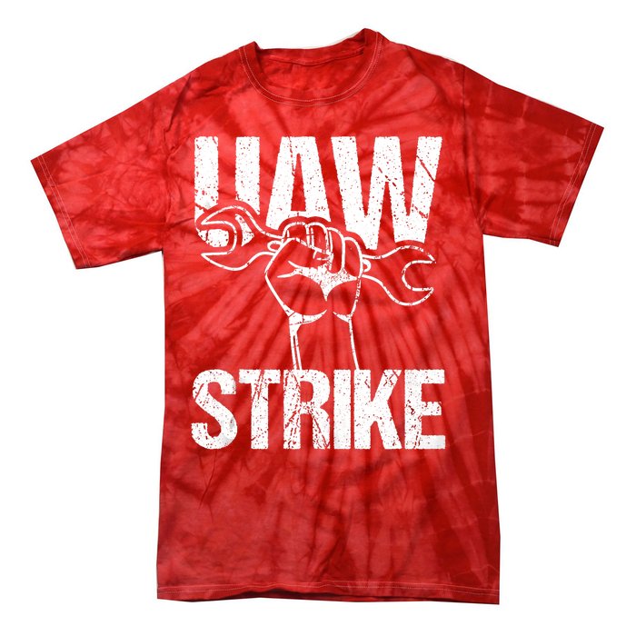 UAW Strike Red United Auto Workers Picket Sign Trending Design Tie-Dye T-Shirt