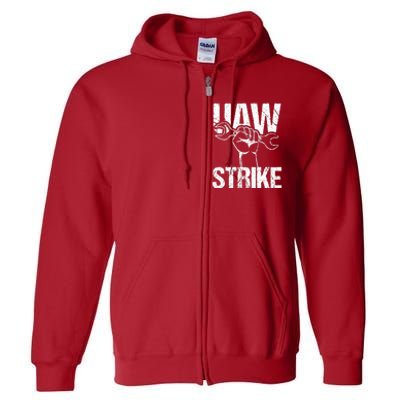 UAW Strike Red United Auto Workers Picket Sign Trending Design Full Zip Hoodie