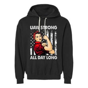 U.AW Strike Red United Auto Workers Picket Garment-Dyed Fleece Hoodie