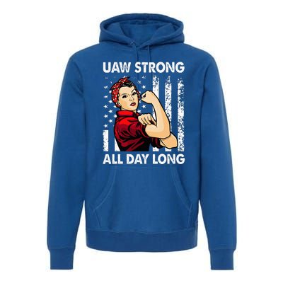 U.AW Strike Red United Auto Workers Picket Premium Hoodie