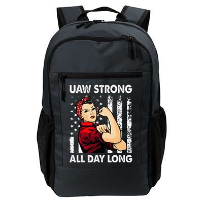 U.AW Strike Red United Auto Workers Picket Daily Commute Backpack