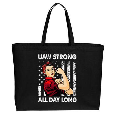 U.AW Strike Red United Auto Workers Picket Cotton Canvas Jumbo Tote