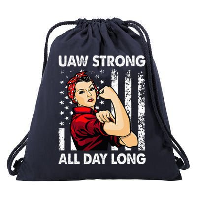 U.AW Strike Red United Auto Workers Picket Drawstring Bag