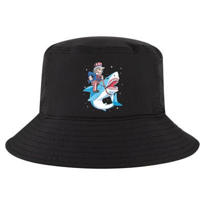 Uncle Sam Riding Shark 4th Of July Jawsome Cool Comfort Performance Bucket Hat