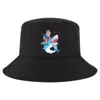 Uncle Sam Riding Shark 4th Of July Jawsome Cool Comfort Performance Bucket Hat