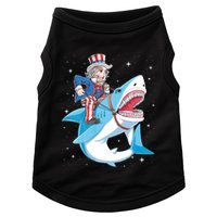 Uncle Sam Riding Shark 4th Of July Jawsome Doggie Tank
