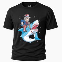 Uncle Sam Riding Shark 4th Of July Jawsome Performance Shirt