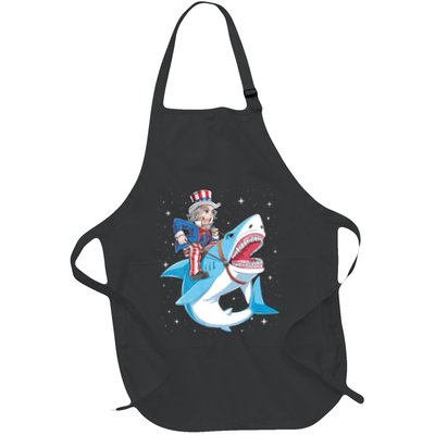 Uncle Sam Riding Shark 4th Of July Jawsome Apron