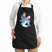 Uncle Sam Riding Shark 4th Of July Jawsome Apron